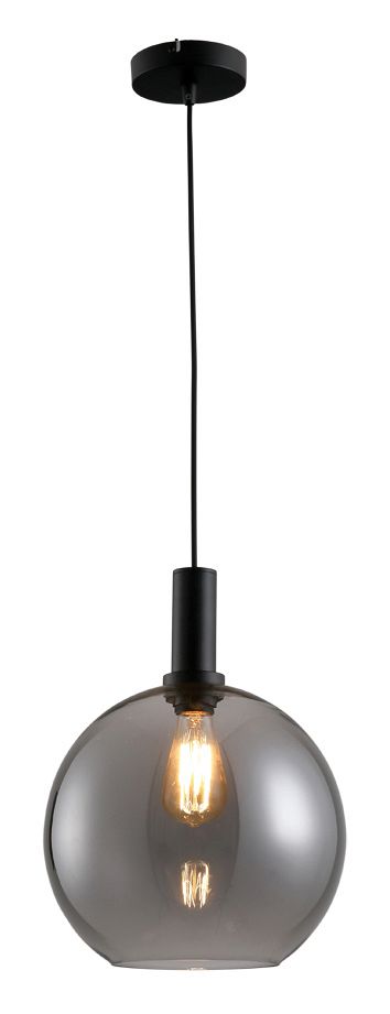 Tenen negatief Wees tevreden Hanglamp grijze glazen bol 30cm 30H9430SK - VOL Verlichting